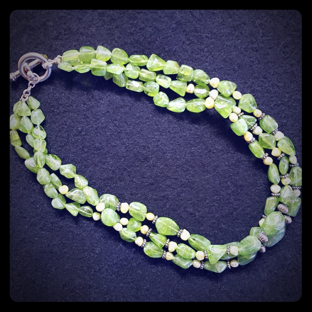 Peridot (real) 3 Strand Necklace Beautiful…